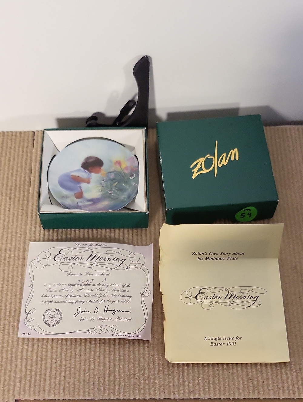 Donald Zolan "Easter Morning" miniature collector plate from 1991